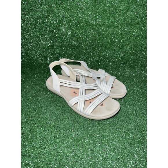 Skechers Womens Reggae Slim Stretch White Sunnyside Slingback Sandals Size 7 - Picture 2 of 9